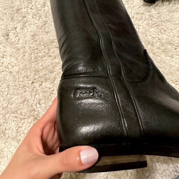 Coach Vintage Black Leather Riding Boot Size : 7.5 - Picture 2 of 6